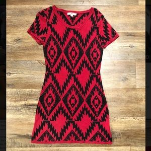 Red and black Aztec dress, large, ya Los Angeles